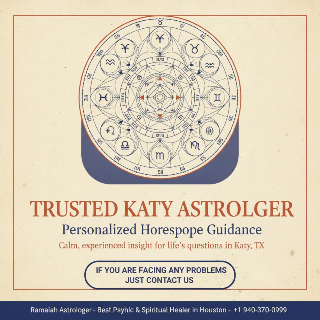Vedic astrology birth charts and tools on wooden table in Katy, TX