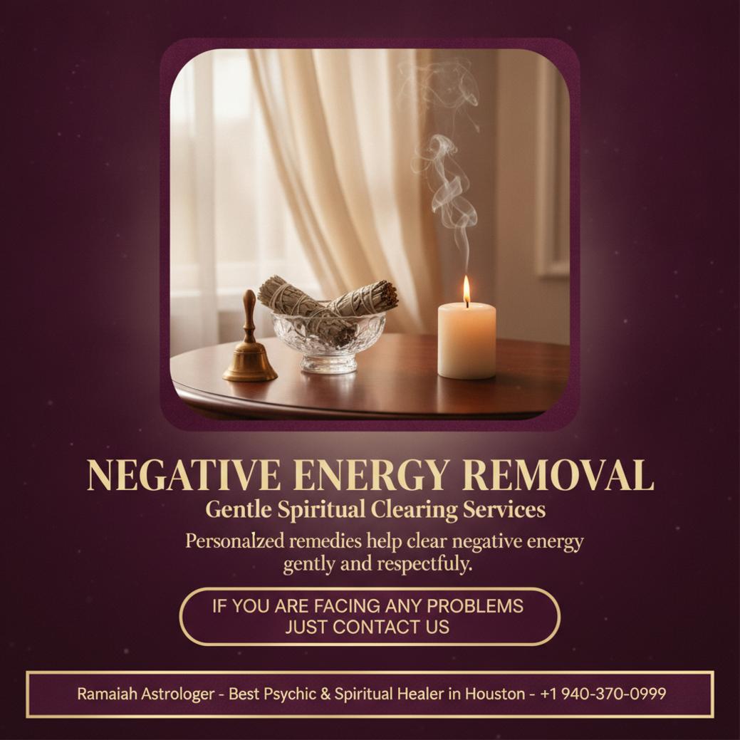 Softly lit spiritual healing space for negative energy removal Sugar Land