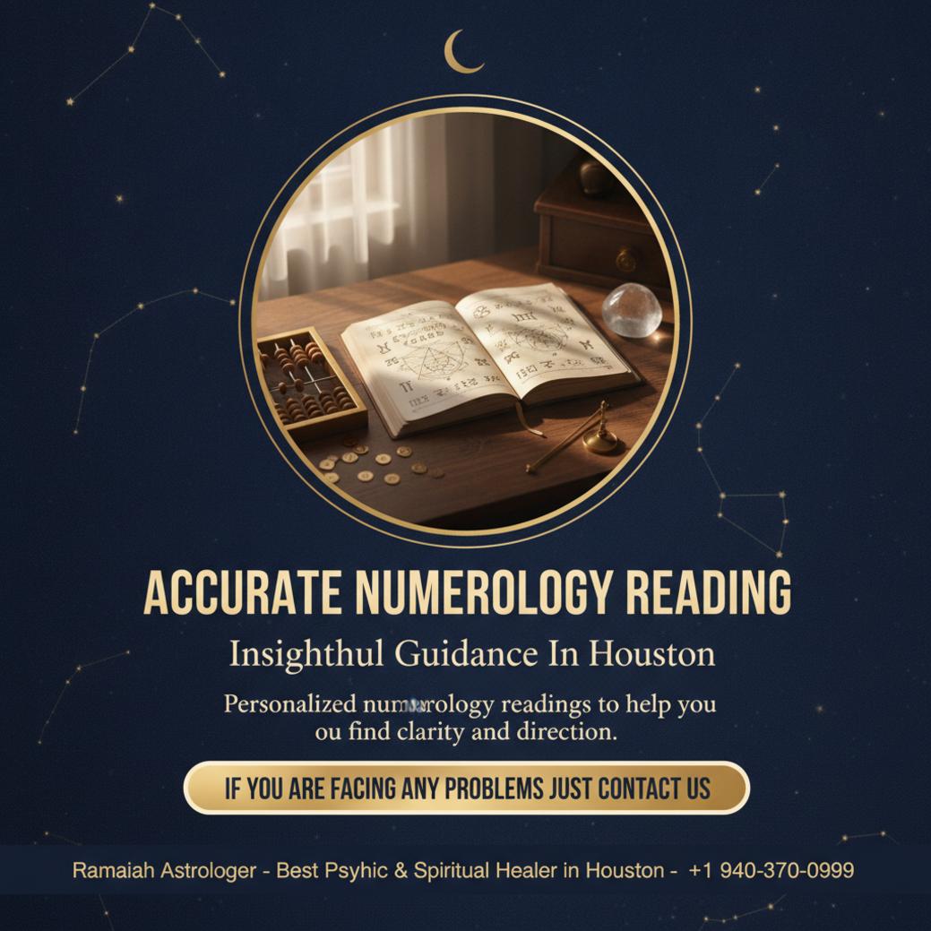 soft wooden desk with numerology reading elements in Houston setting