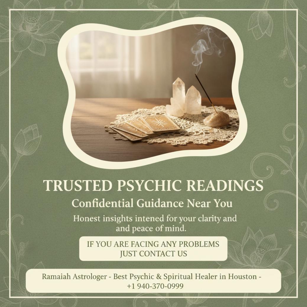 Calm psychic reading near me session setup in Cypress TX room