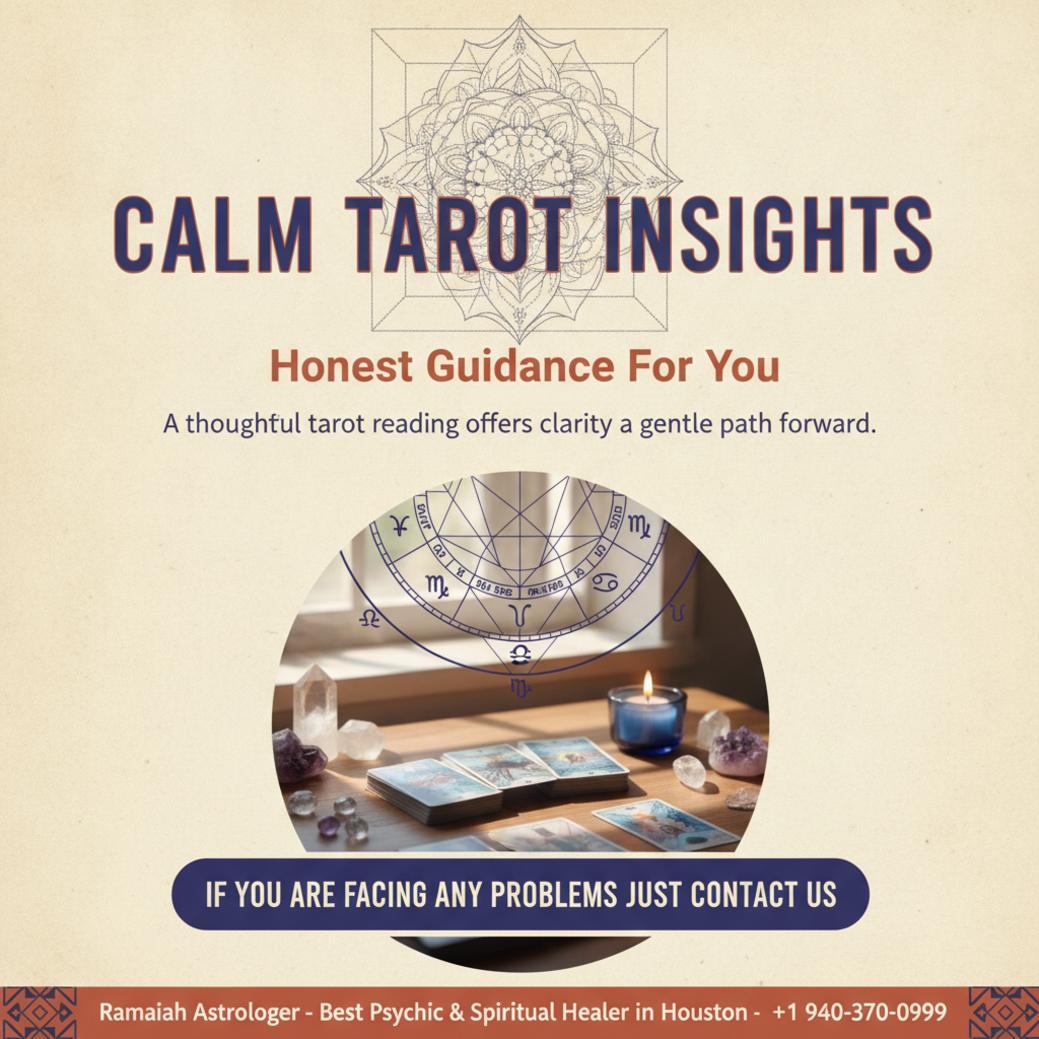 How Tarot Card Reading in Pearland Helps You Find Clarity tarot card reading setup with candles and crystals in Pearland TX