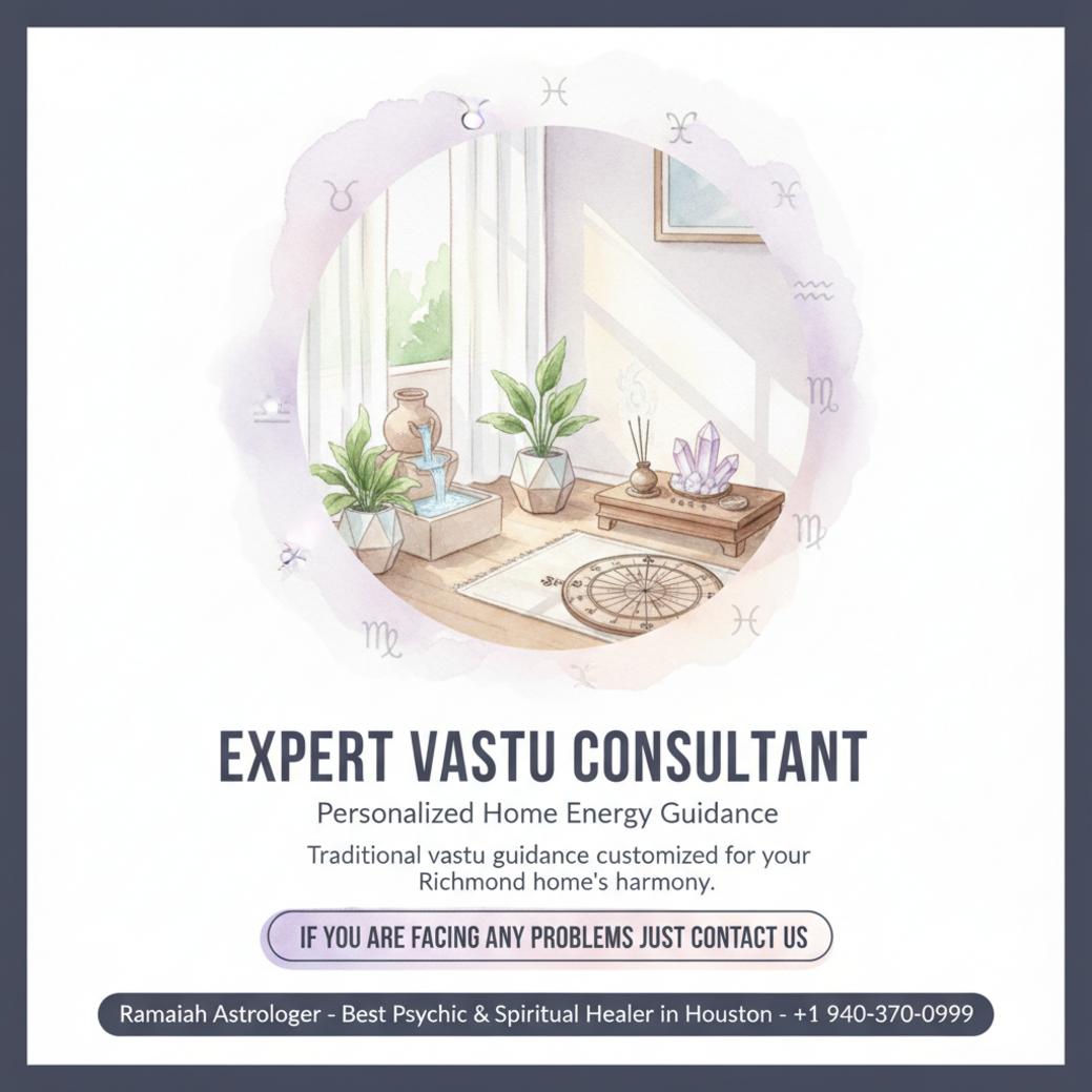 peaceful indoor corner vastu shastra consultant Richmond TX calm room arrangement