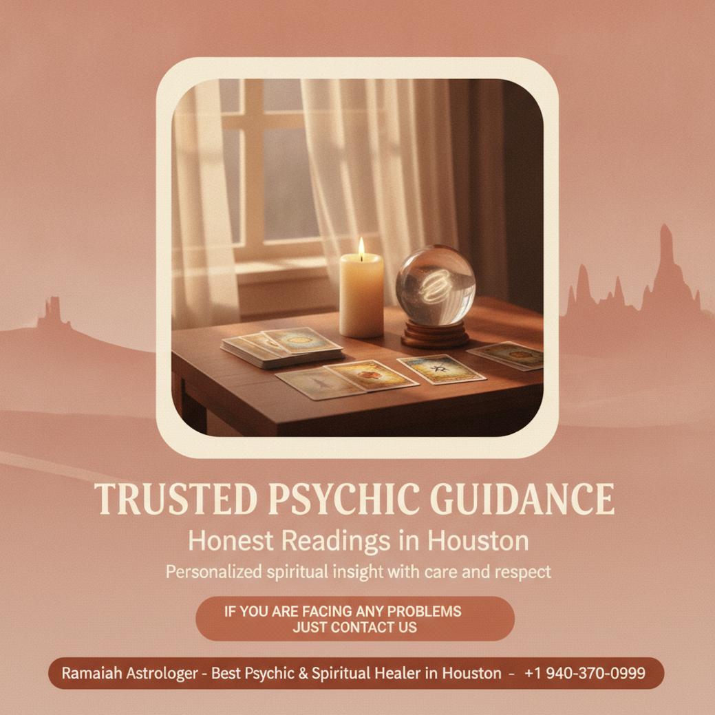 How to Find the Best Psychic in Houston, TX tarot card reading on wooden table with candle, best psychic in houston