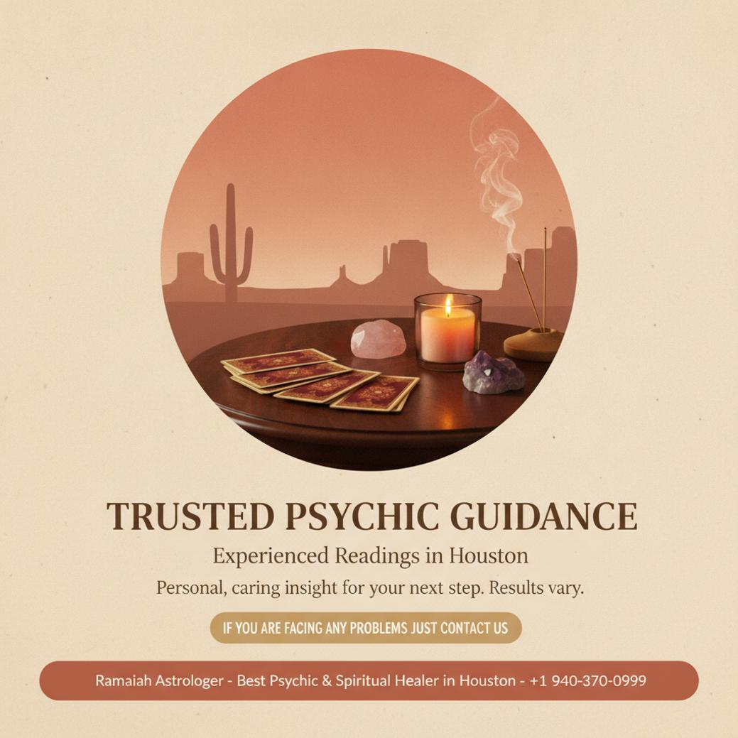 Warm, calming setup for best psychic in Texas reading in Houston