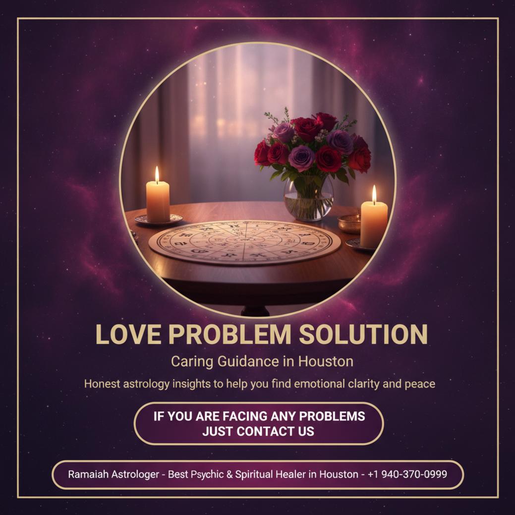 Love problem solution astrologer consultation Houston TX peaceful setting