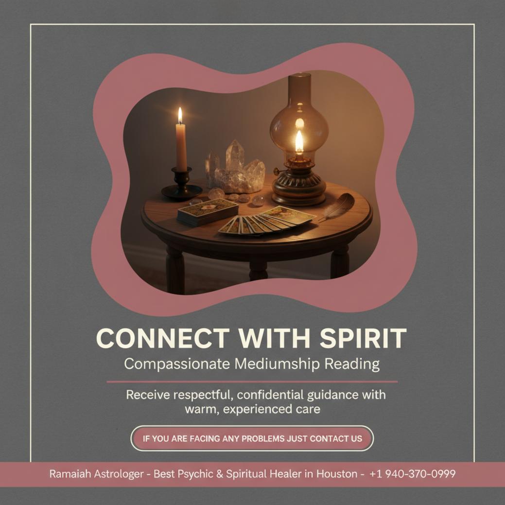 What to Expect from a Mediumship Reading in Houston, TX Calm spiritual setting with mediumship reading in Houston TX objects