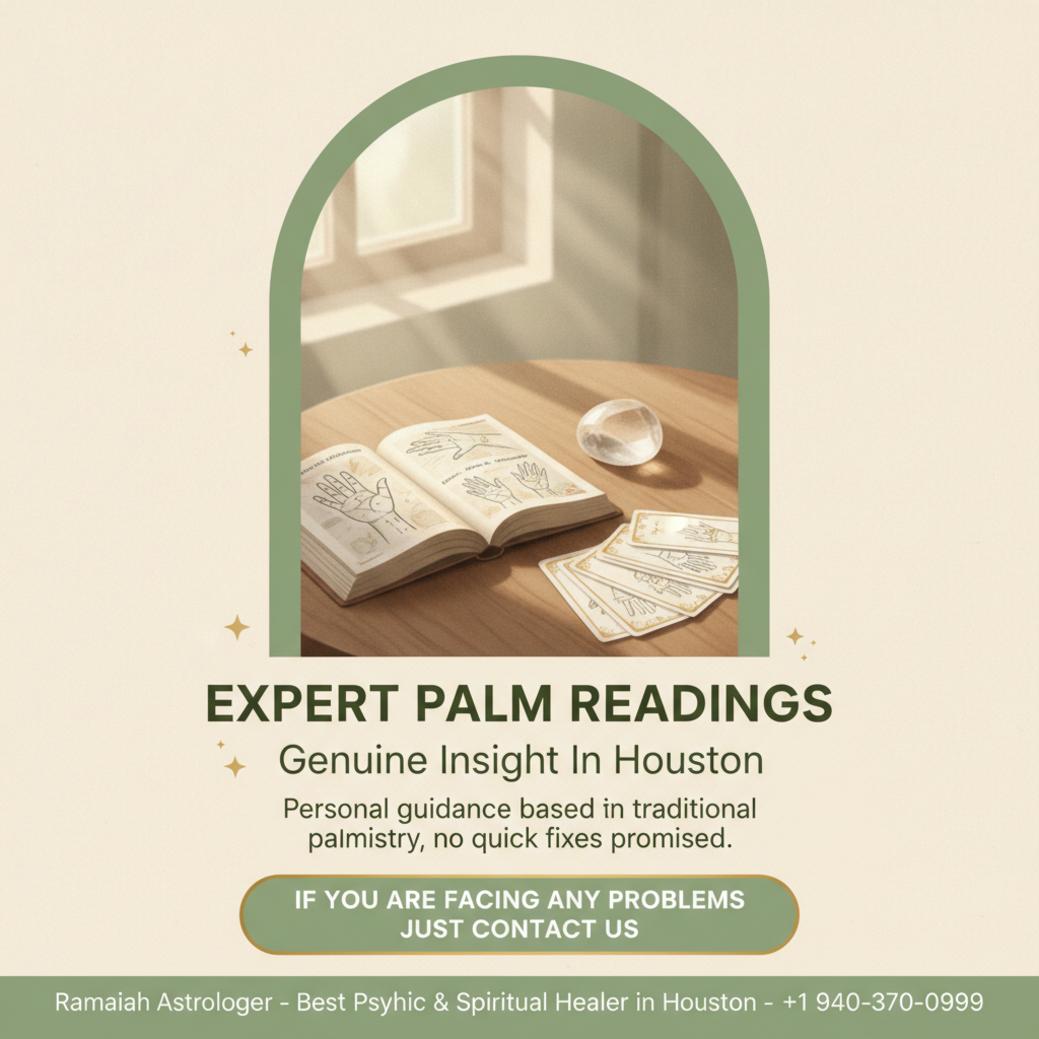 Close-up of palmistry books and cards for palm reader Houston session