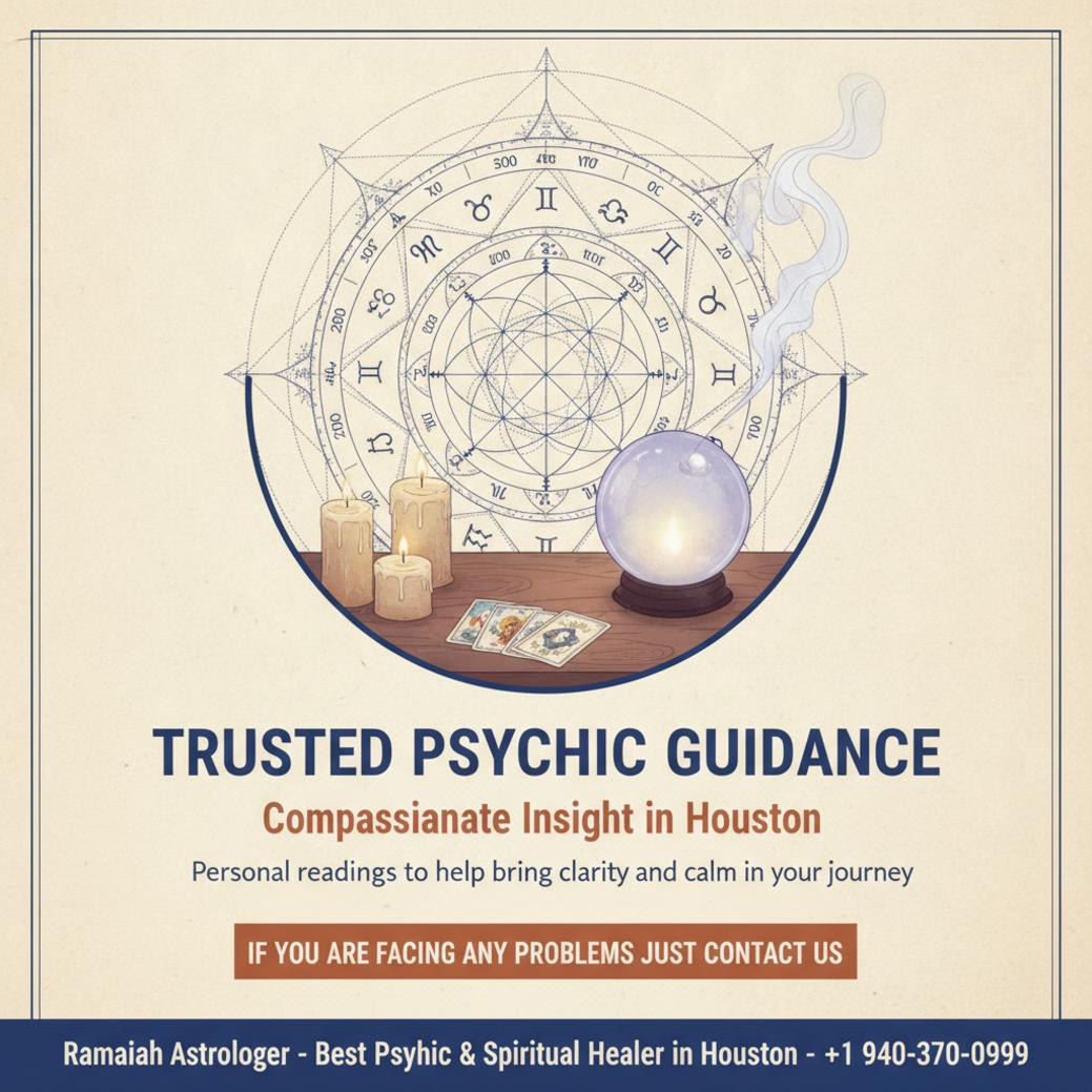5 Signs It’s Time to See a Psychic in Houston, TX calm psychic reading session setup, tarot cards, and crystals in Houston studio