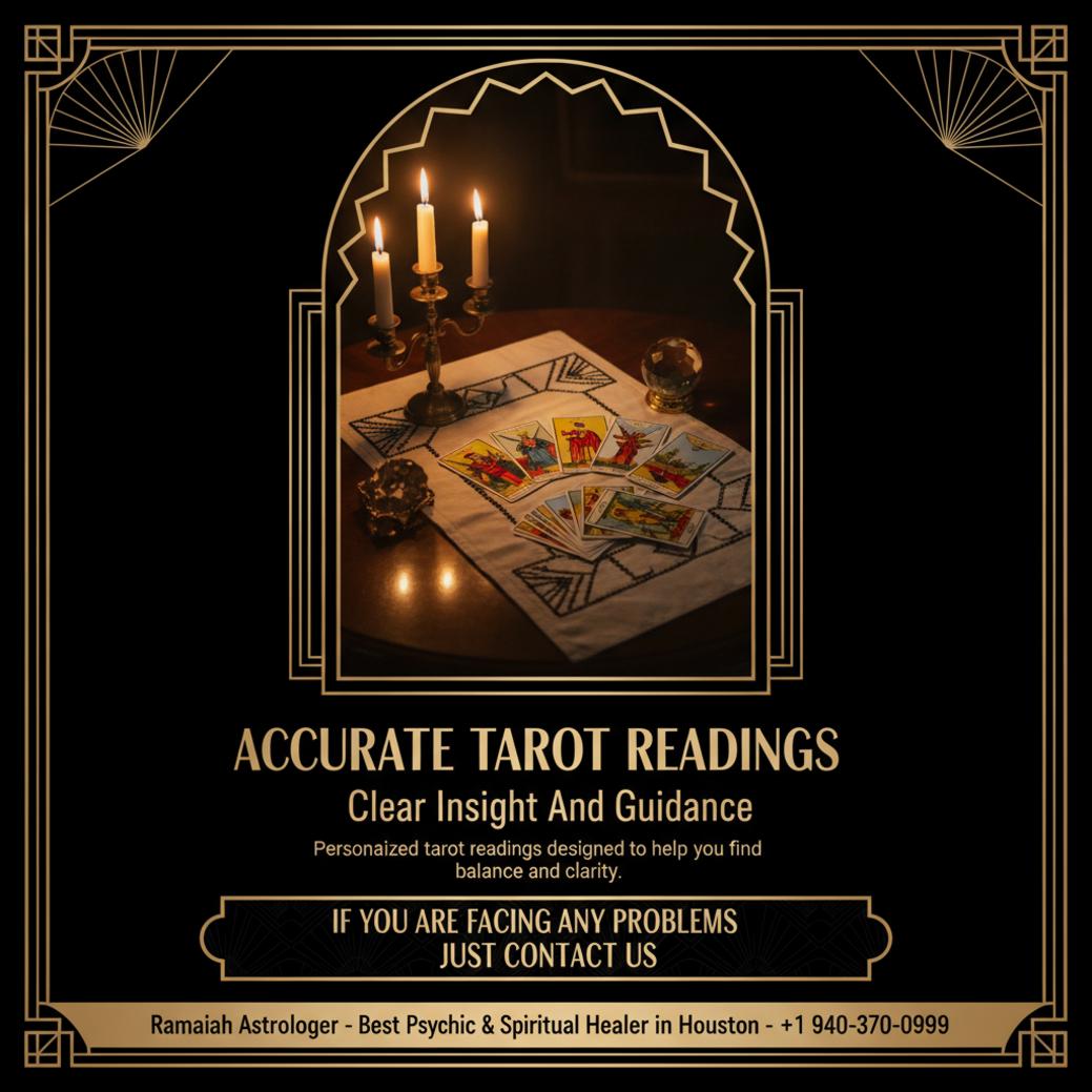 tarot card reading setup with cards and candles in San Antonio