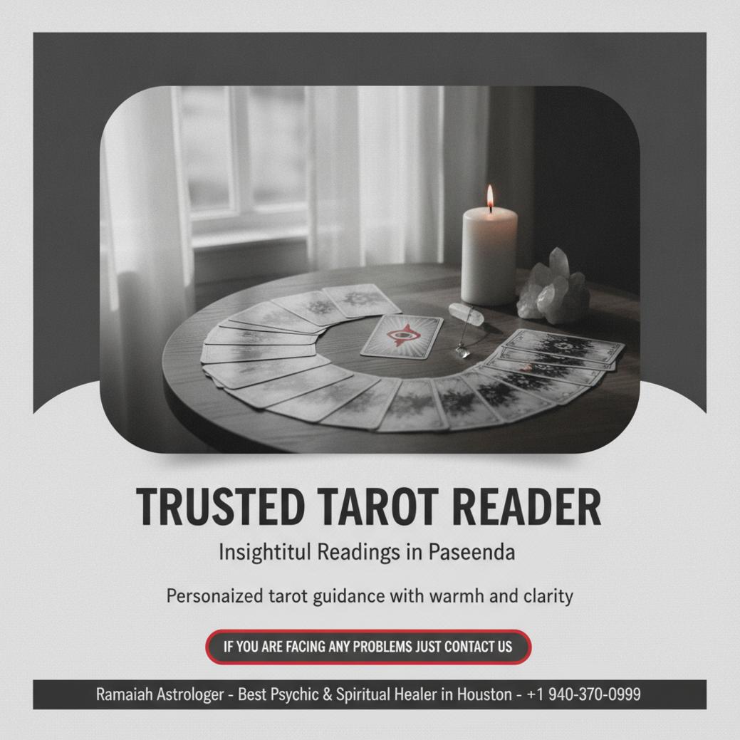 tarot reader card spread on table in Pasadena, TX spa-like setting