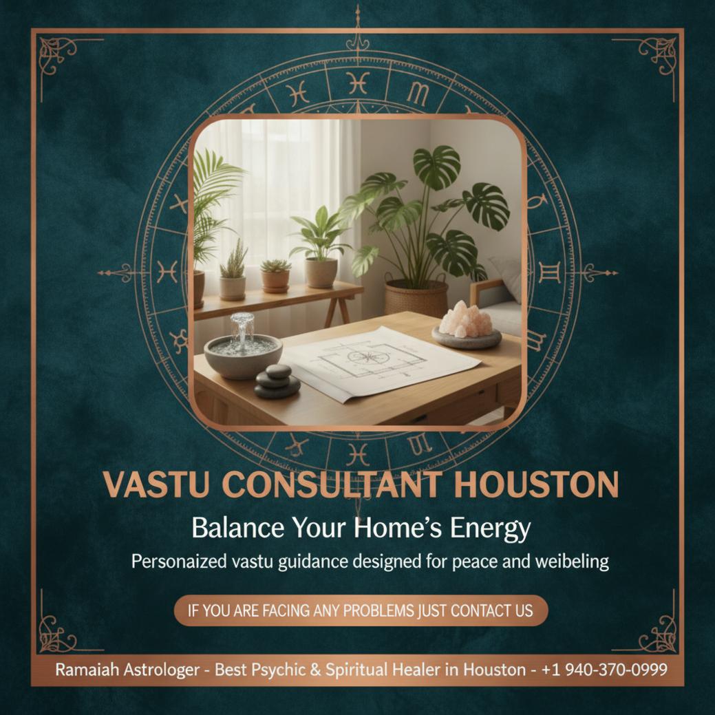 Calm home interior showing vastu consultant elements Houston