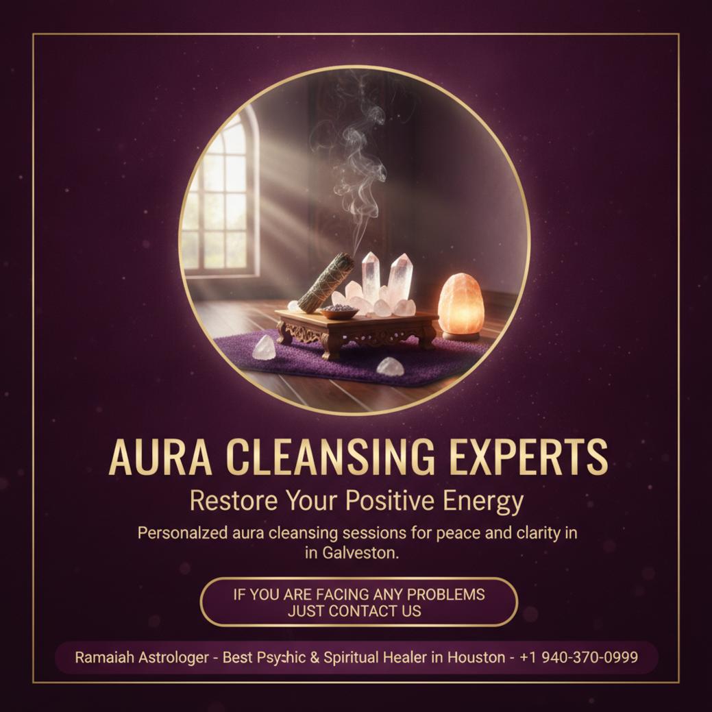 Why Aura Cleansing in Galveston Matters for Your Wellbeing Softly lit room for aura cleansing in Galveston TX with crystals and sage