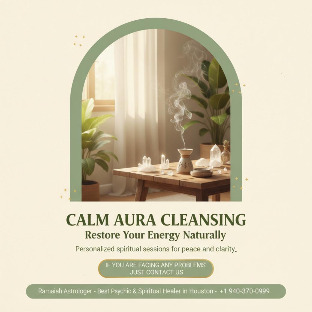 How Aura Cleansing Can Bring Peace in Spring, TX serene room with aura cleansing crystals and incense smoke in Spring TX