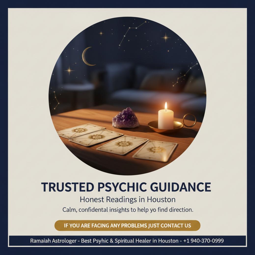 Warm scene of tarot cards and crystals for best psychic in Houston, TX