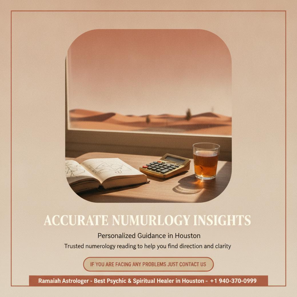 numerology reading setup with charts and calculator in Houston TX